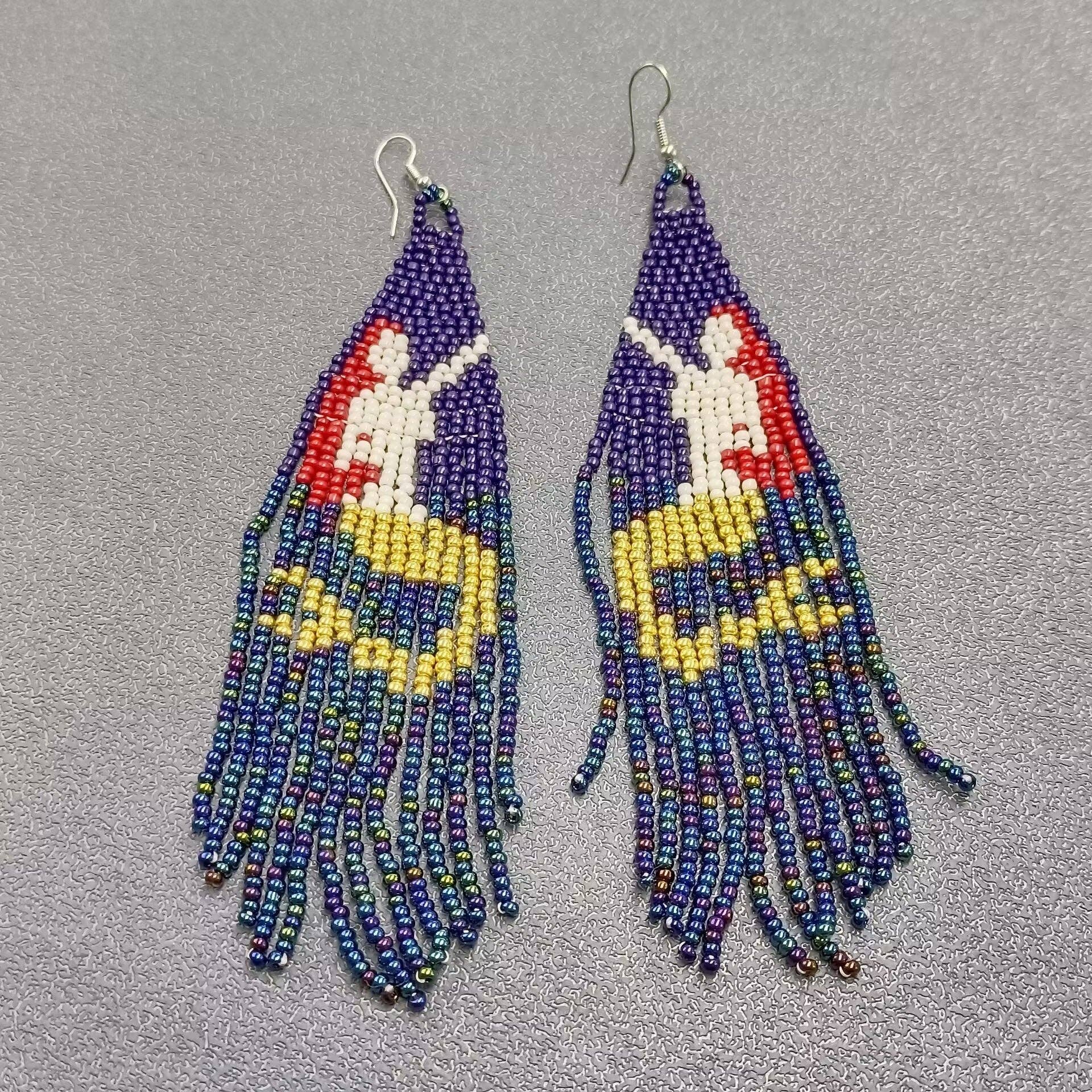 Mermaid Seed Beads Fringe Earrings