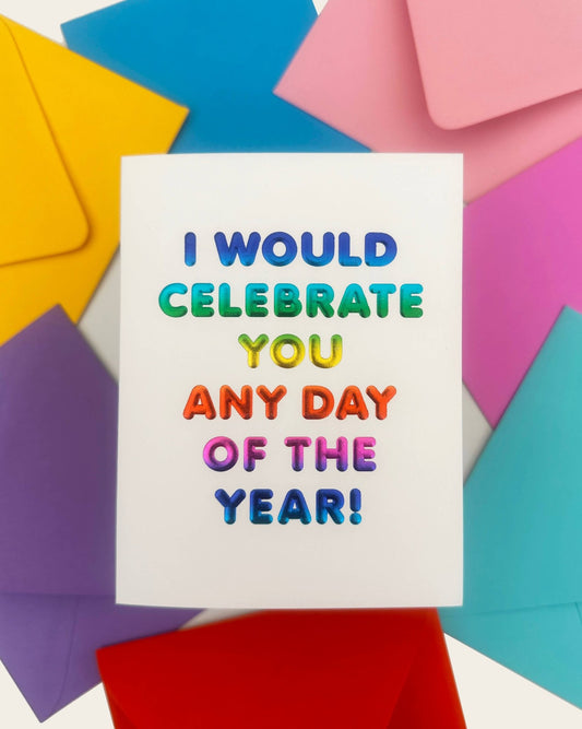 Celebrate You Birthday Card - Spiral Circle