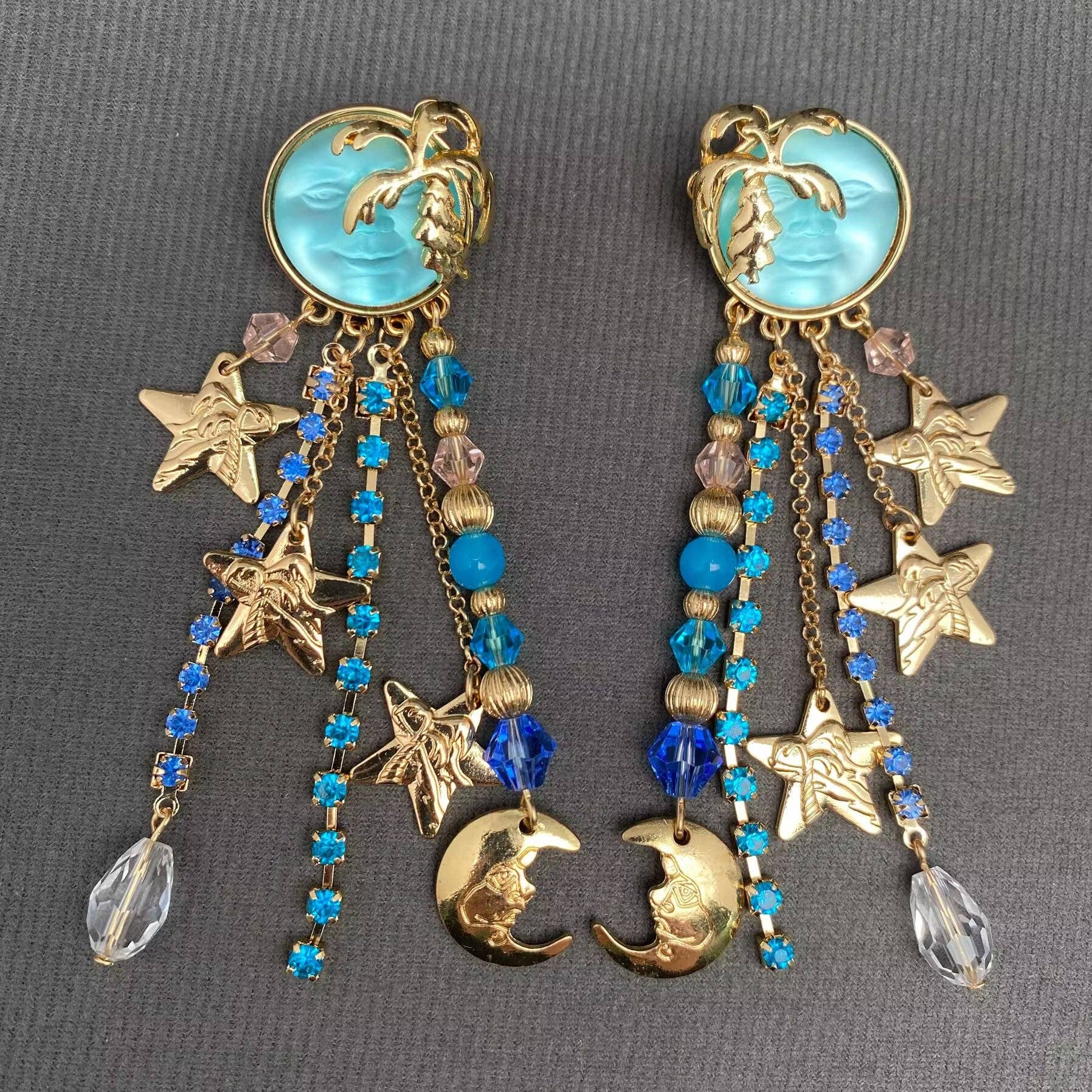 Celestial Azule Earrings - Spiral Circle