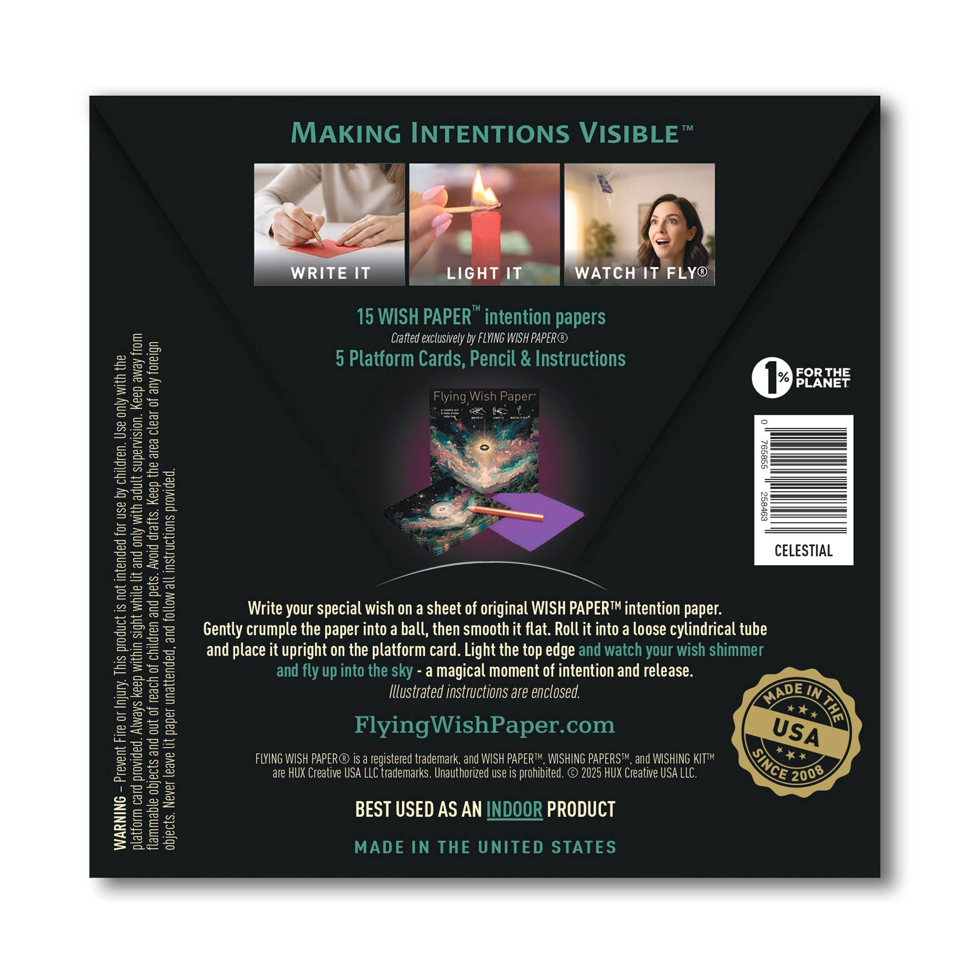 CELESTIAL — Flying Wish Paper® Standard Mini WISHING KIT™ - Spiral Circle
