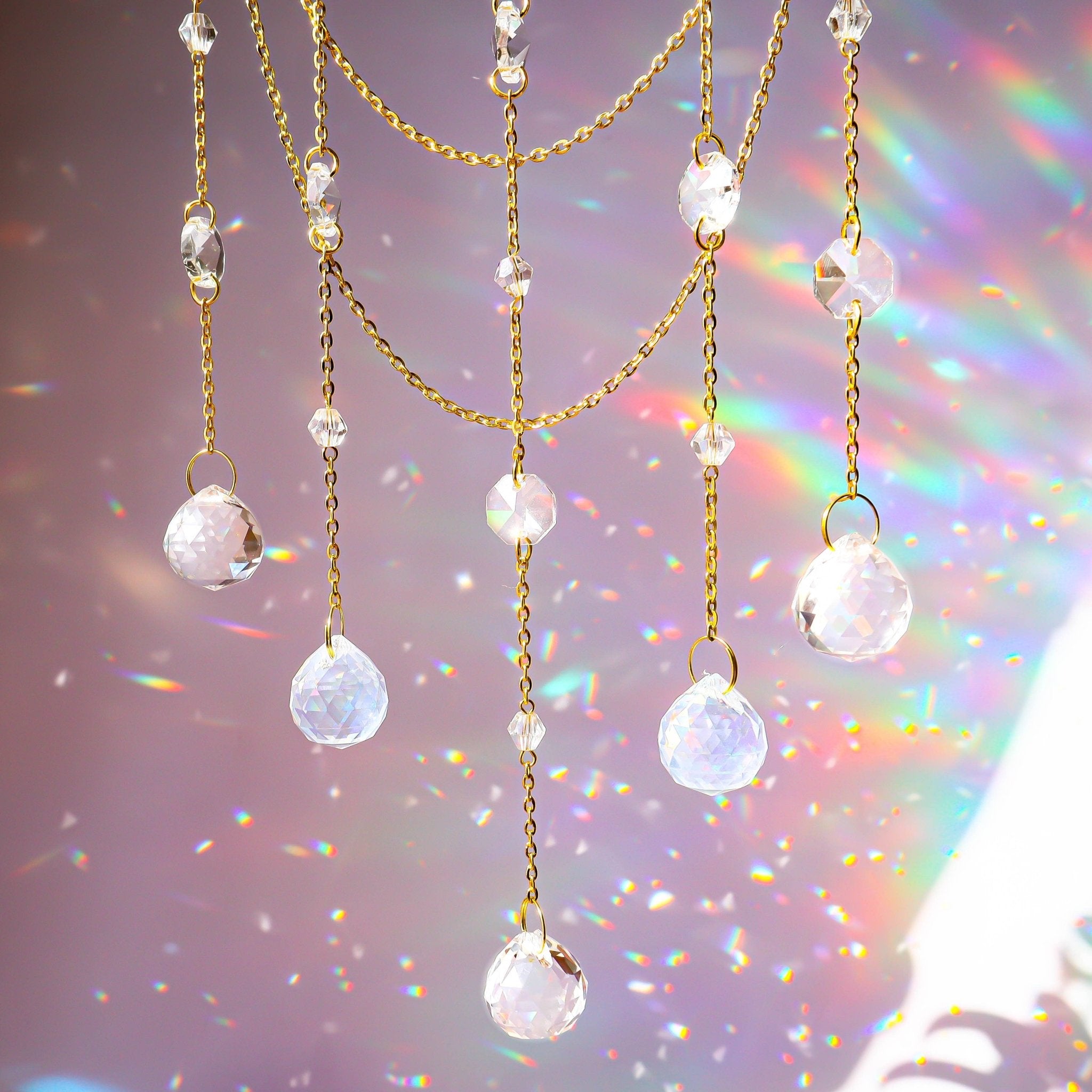 Celestial Suncatcher - Rainbow Maker Window Decor - Gift - Spiral Circle