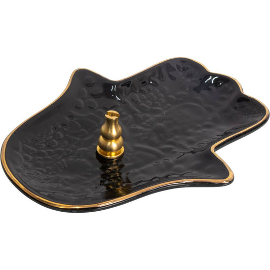 Ceramic Incense Burner - Fatima Hand (Each) - Spiral Circle