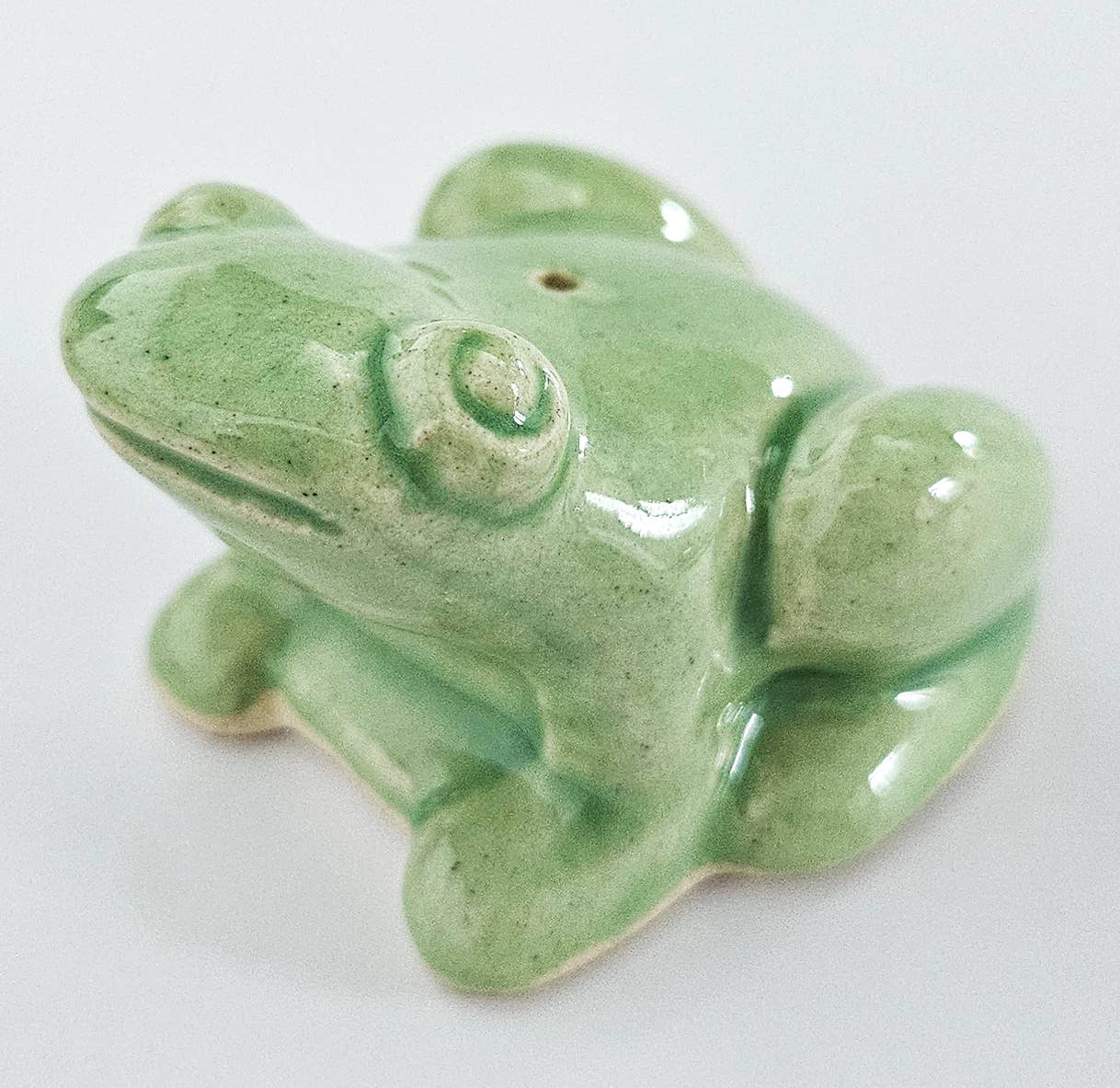 Ceramic Incense Holder Frog - Spiral Circle