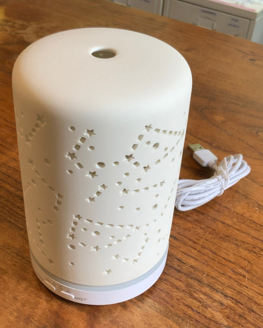 Ceramic White Base Constellations Star Diffuser w/o Oil - Spiral Circle