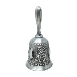 Charcoal Grey- Floral Design Altar Bell - Spiral Circle