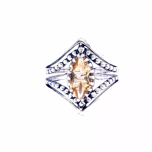 Citrine Romancing the Knightess Ring | Sterling silver | size 8 - Spiral Circle