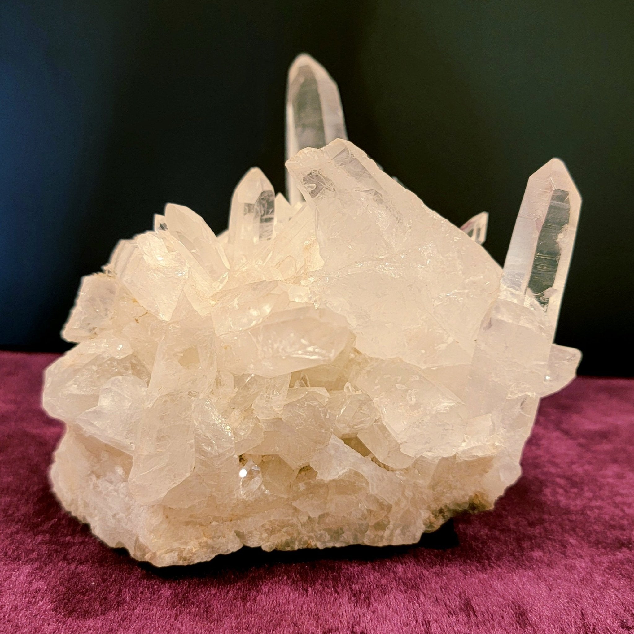 Clear Quartz Statement Piece - Spiral Circle