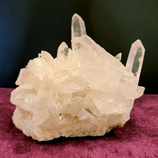 Clear Quartz Statement Piece - Spiral Circle