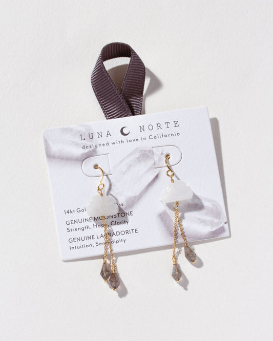 Cloud Nine Gemstone Drop Earring - Spiral Circle