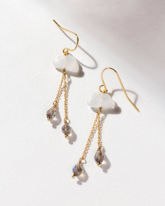 Cloud Nine Gemstone Drop Earring - Spiral Circle