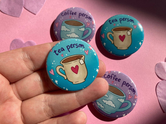 Coffee or Tea Pins - Spiral Circle