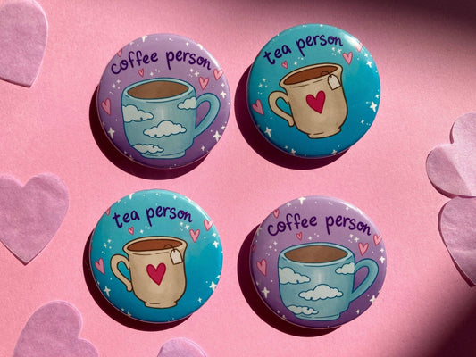 Coffee or Tea Pins - Spiral Circle