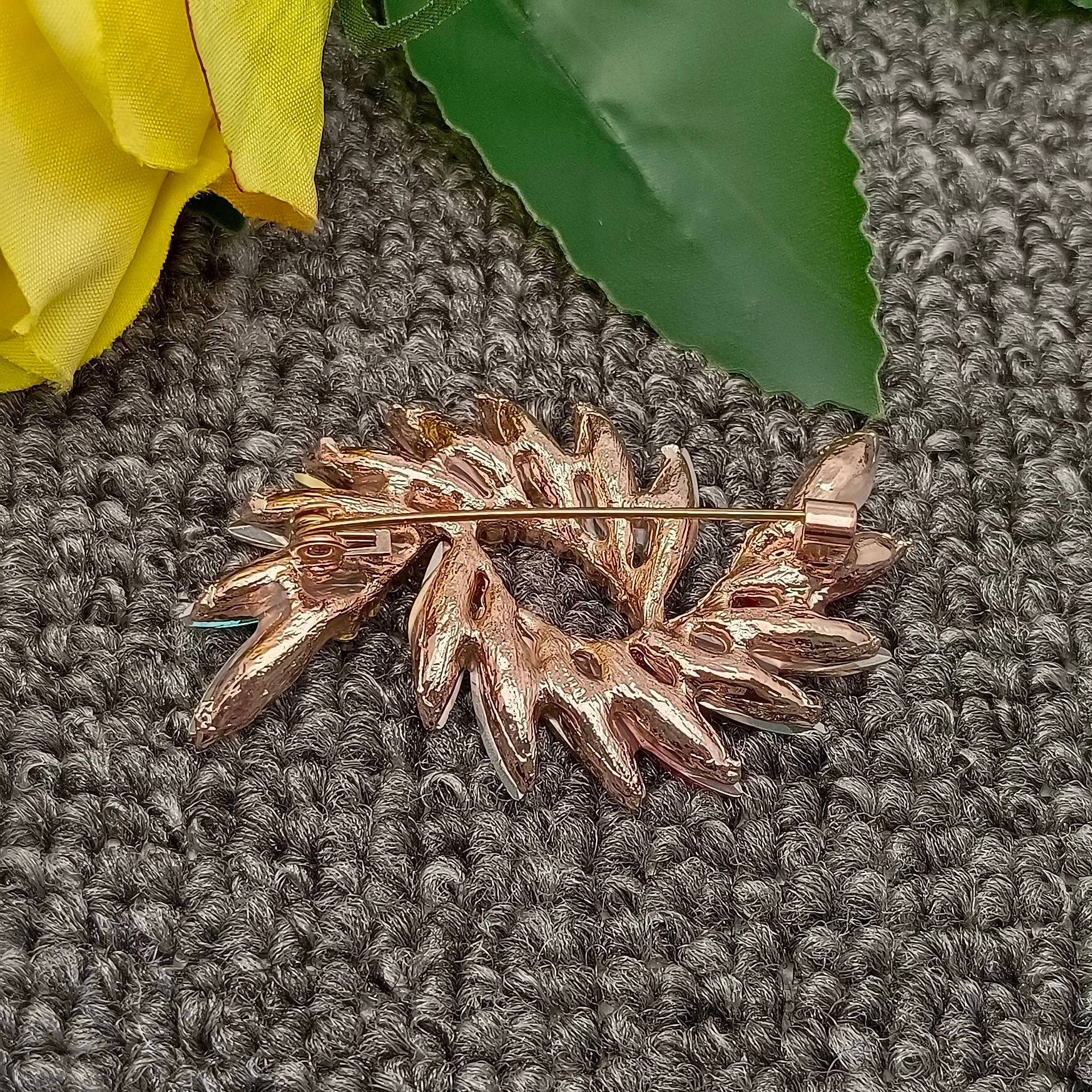 Colored Glass Rhinestone Brooch - Spiral Circle