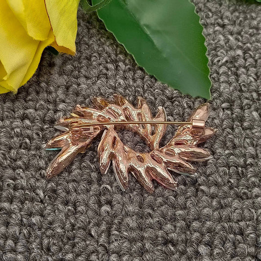 Colored Glass Rhinestone Brooch - Spiral Circle