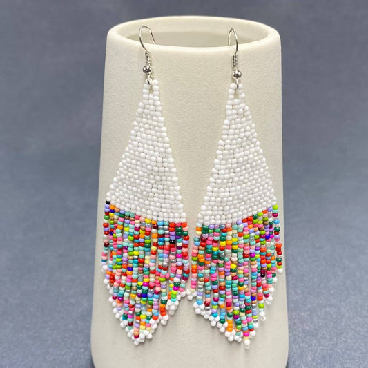 Colorful Seed beads Tassel Dangle Earrings - SB - Spiral Circle