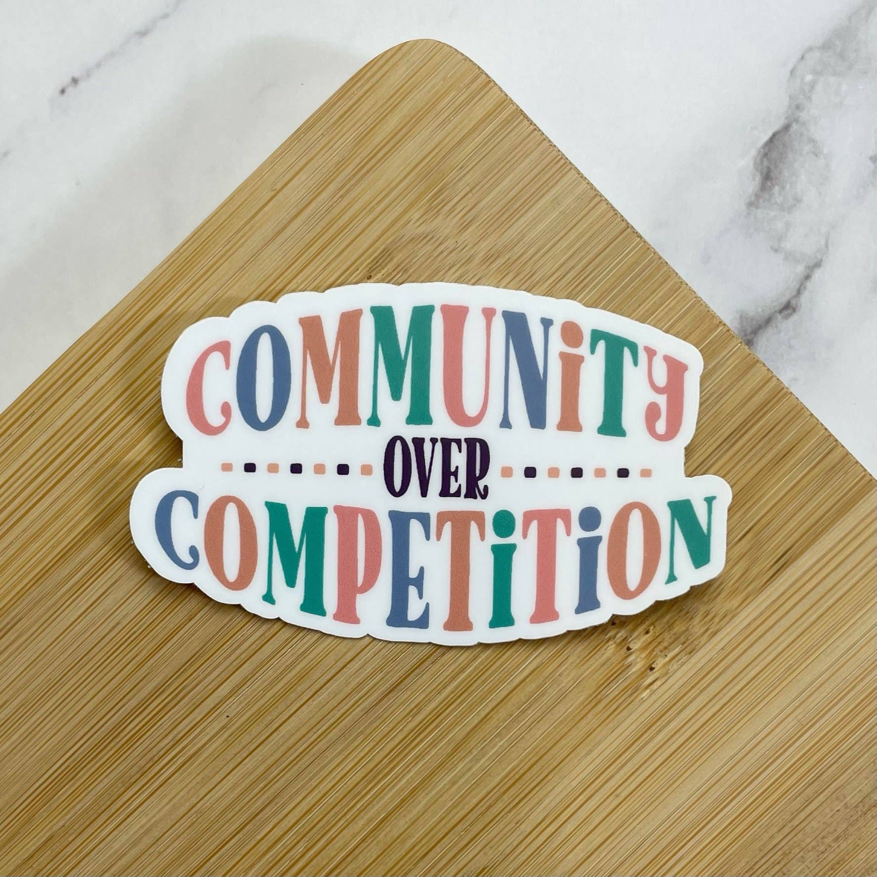 Community Over Competition | Sticker - Spiral Circle