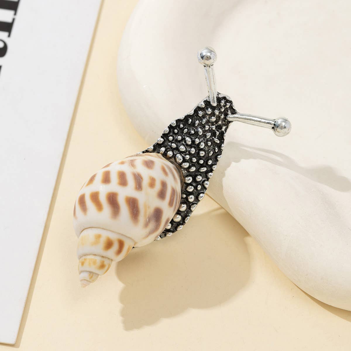 Conch Snail Brooch - Spiral Circle