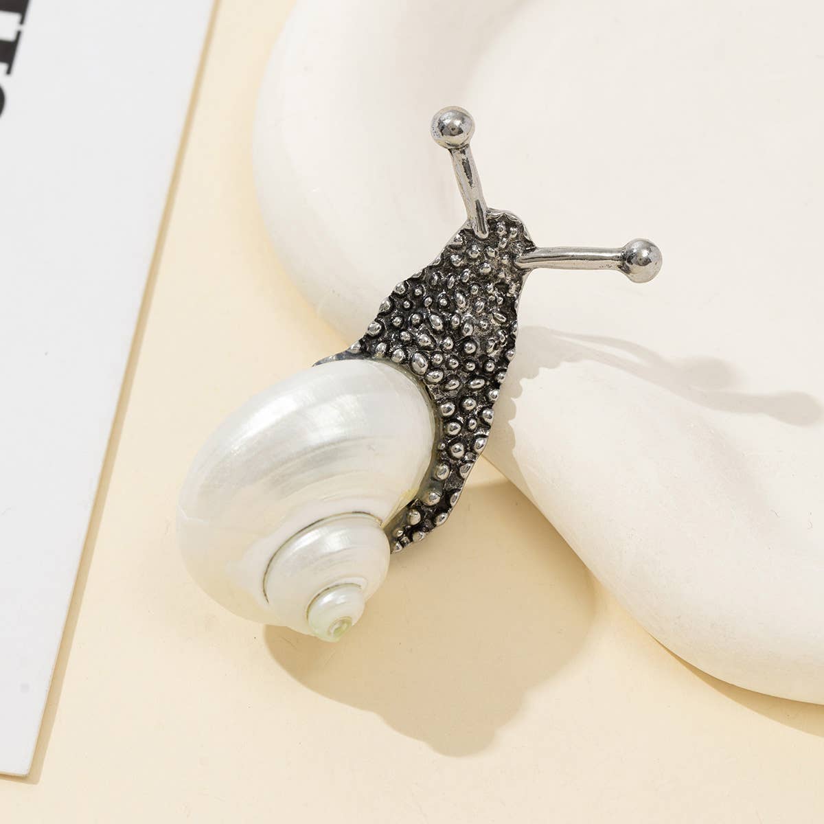 Conch Snail Brooch - Spiral Circle