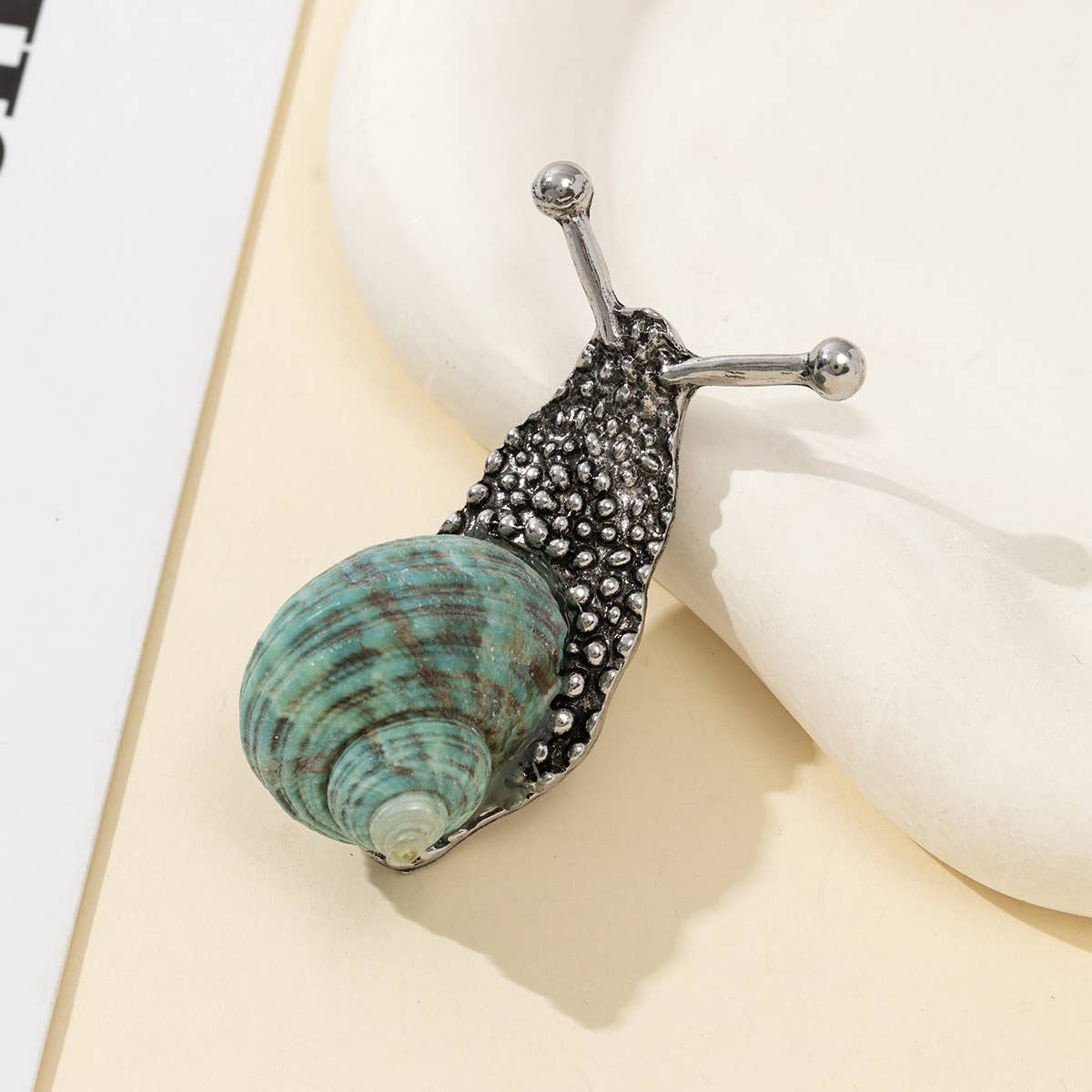Conch Snail Brooch - Spiral Circle