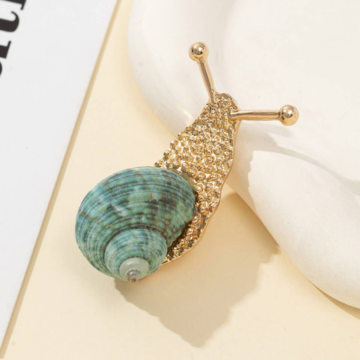 Conch Snail Brooch - Spiral Circle