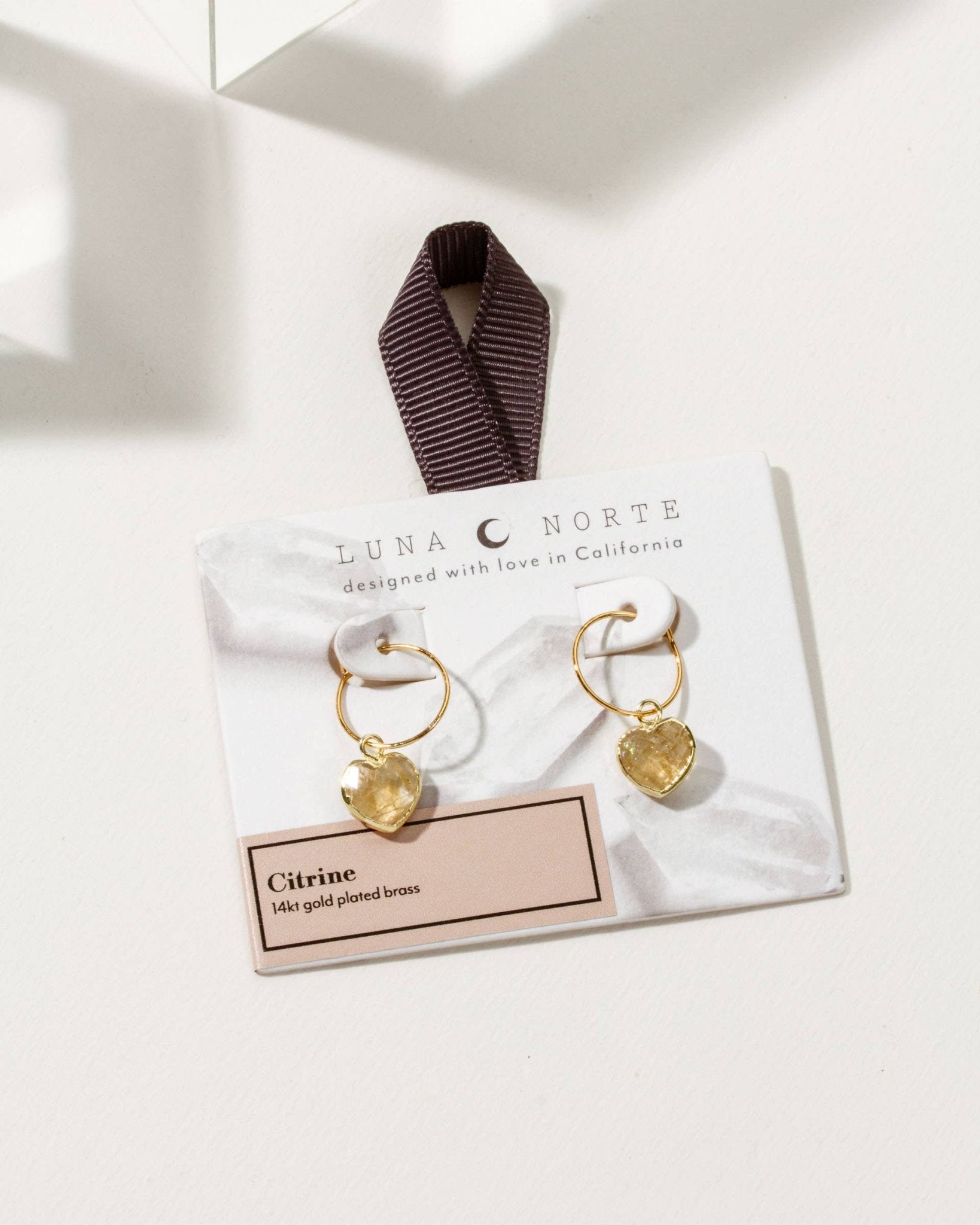 Conversation Heart Mini Hoop Earrings | Citrine - Spiral Circle