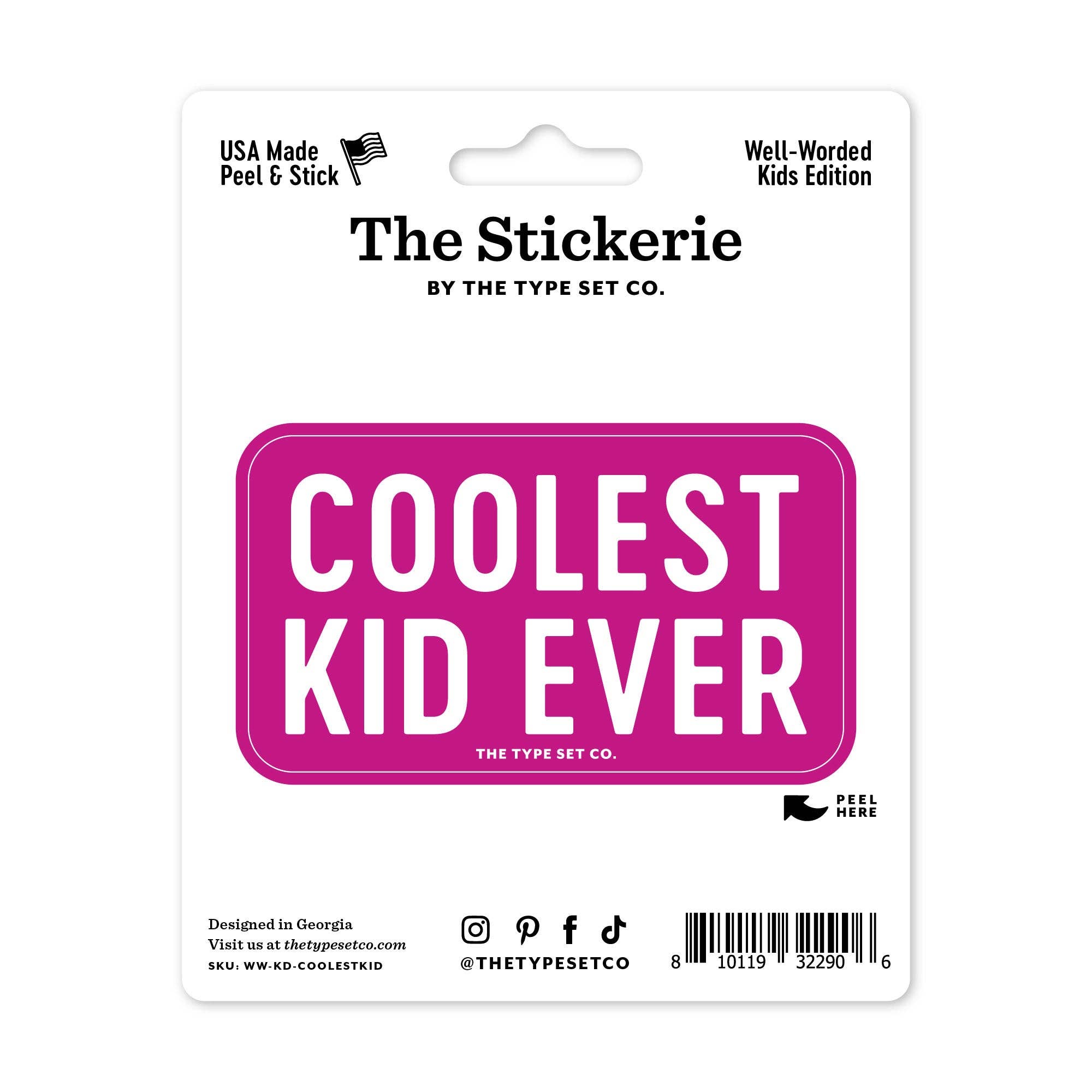"Coolest Kid Ever" Sticker - Spiral Circle
