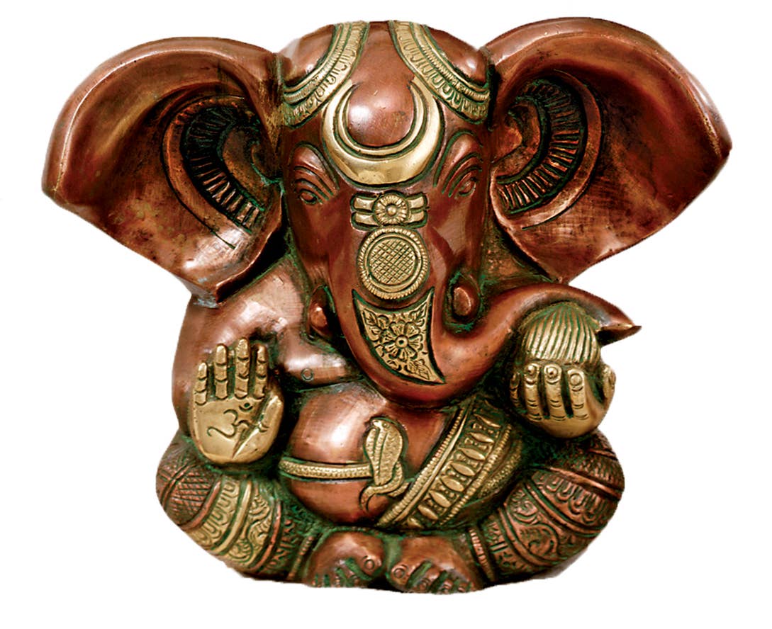 Copper & Brass Ganesha Statue - 5.3