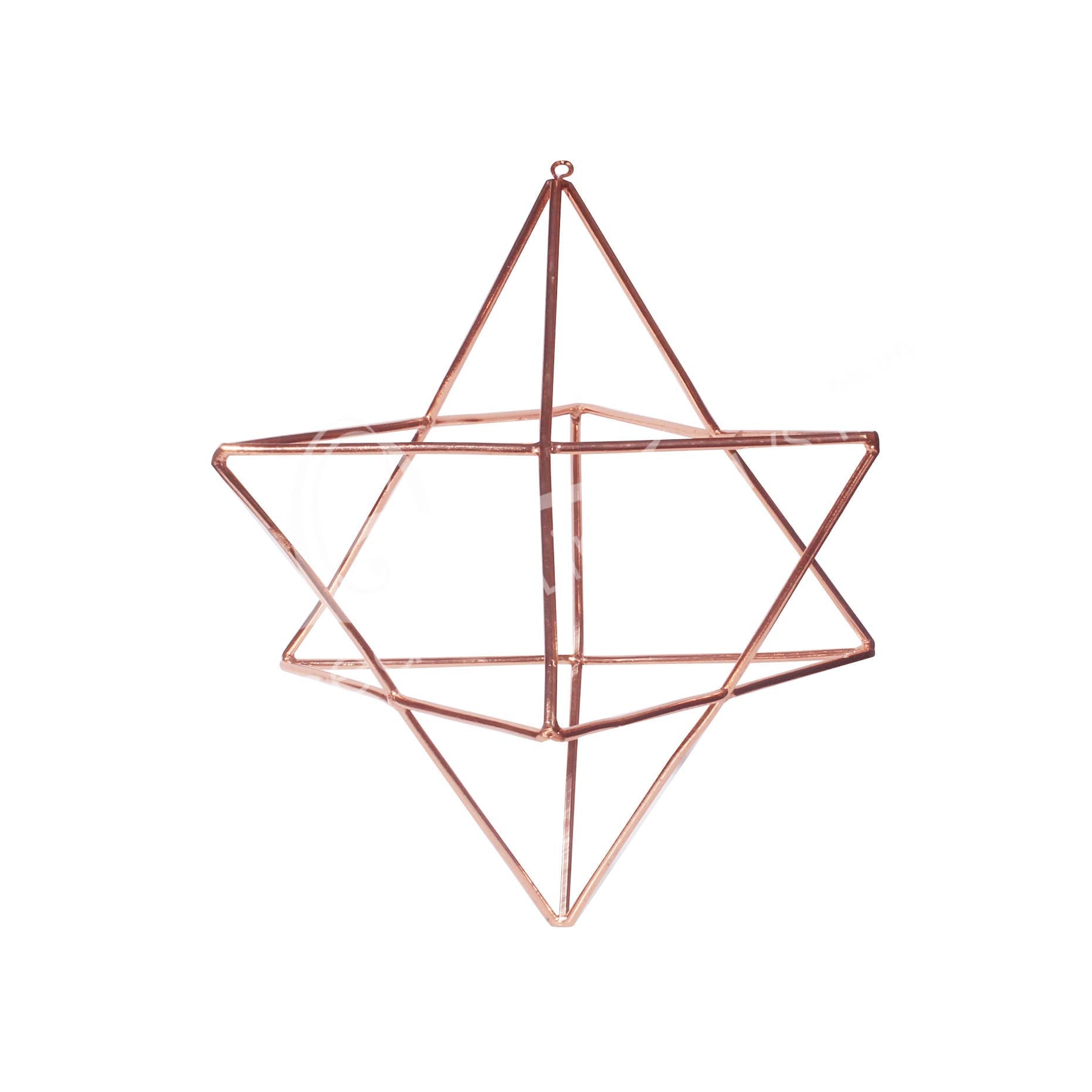 Copper Merkaba Hanging Mobile - Spiral Circle
