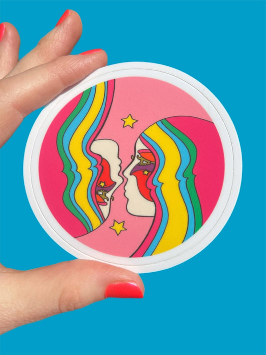 Cosmic Twins STICKER 3 Inch - Spiral Circle