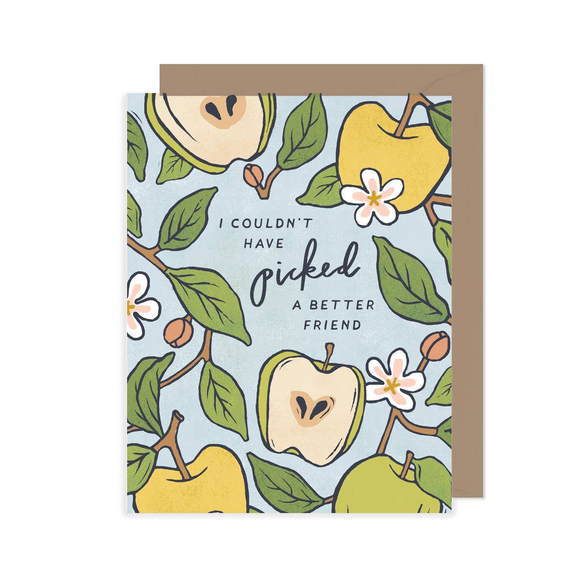 Couldn't Have Picked a Better Friend - Apple Friendship Card - Spiral Circle