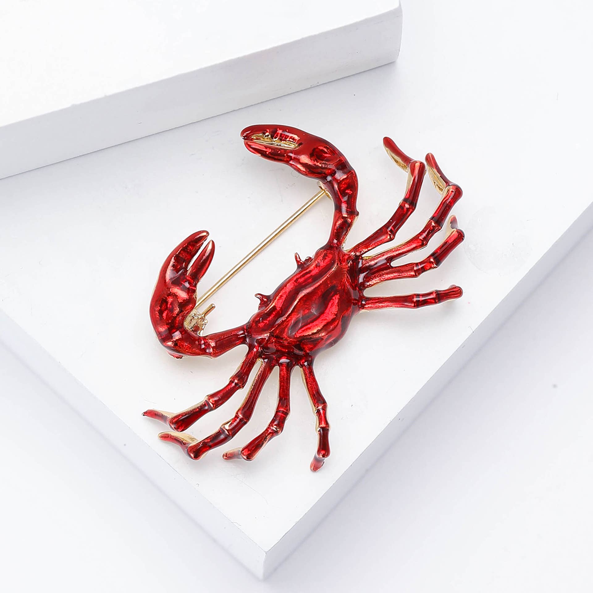 Crab Brooch - Spiral Circle