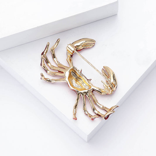 Crab Brooch - Spiral Circle