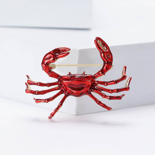 Crab Brooch - Spiral Circle