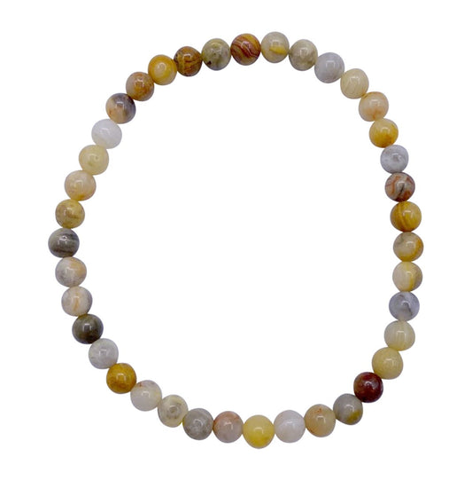 Crazy Lace Agate Beaded Bracelet | 6mm - Spiral Circle