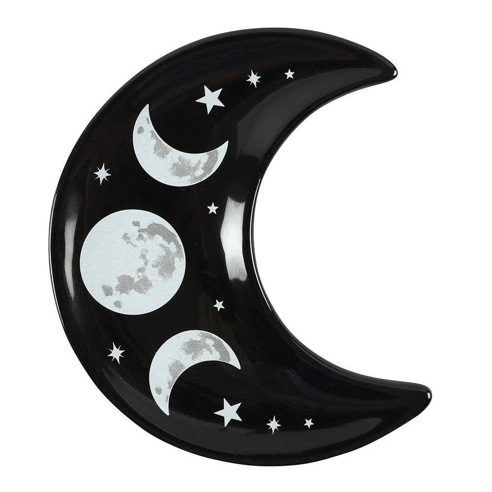 Crescent Moon Trinket Dish - Spiral Circle