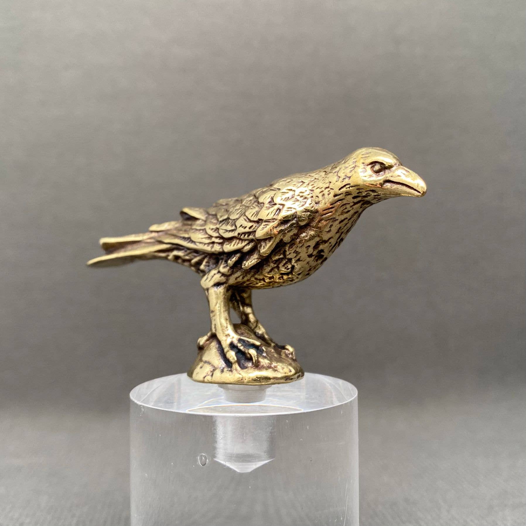 Crow | Brass Figurine - Spiral Circle