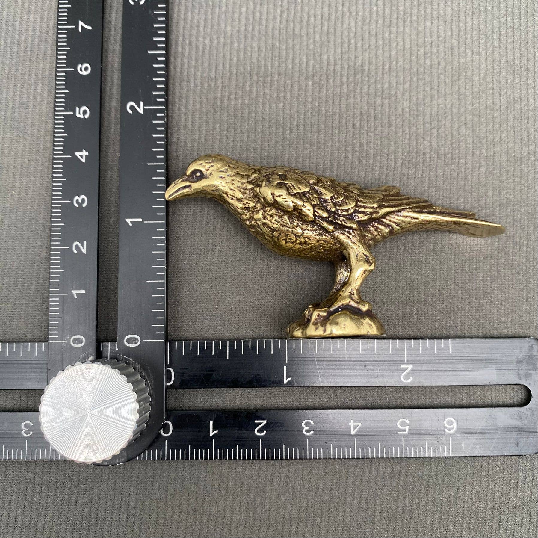 Crow | Brass Figurine - Spiral Circle
