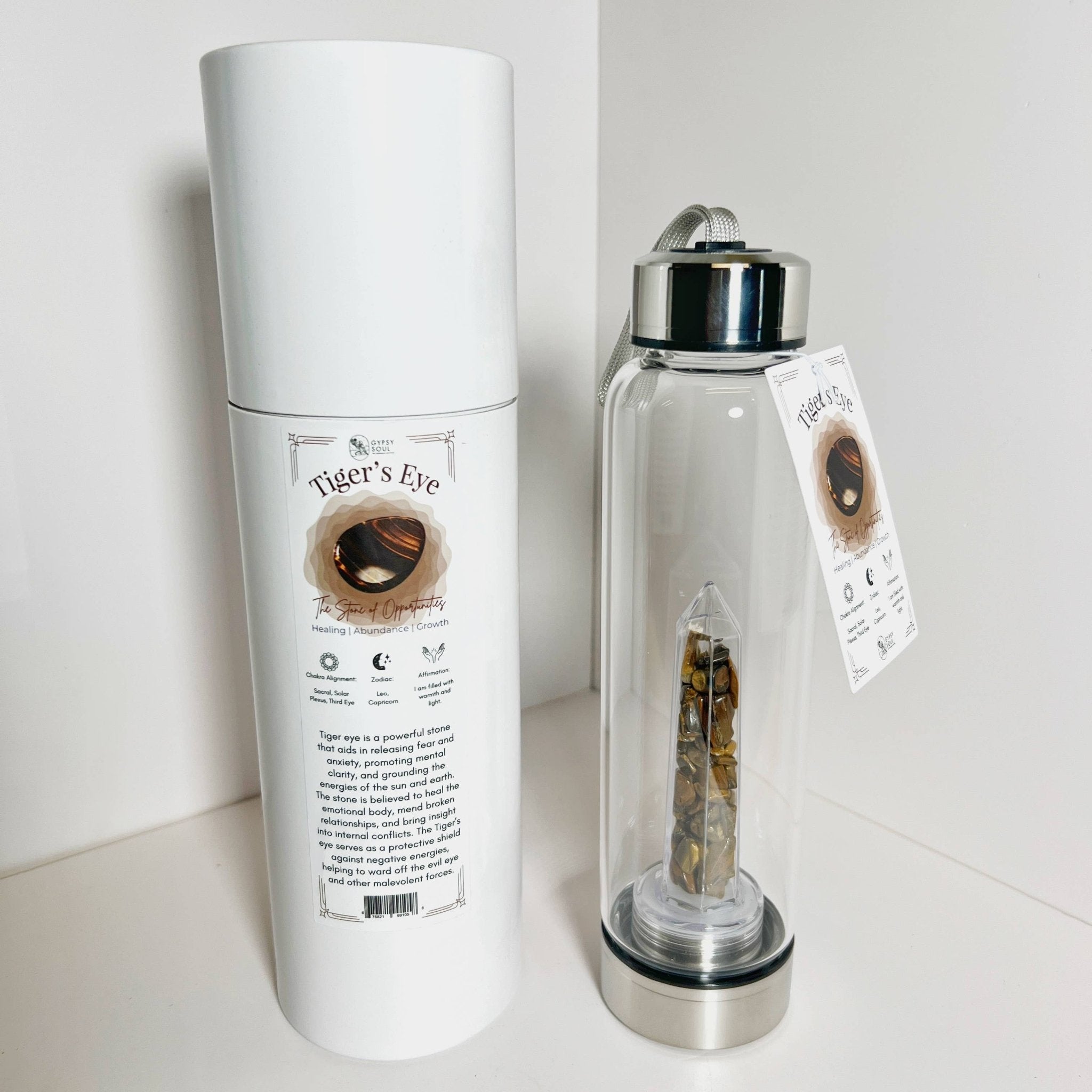 Crystal Infused Healing Water Bottle - 9 Pcs - Spiral Circle