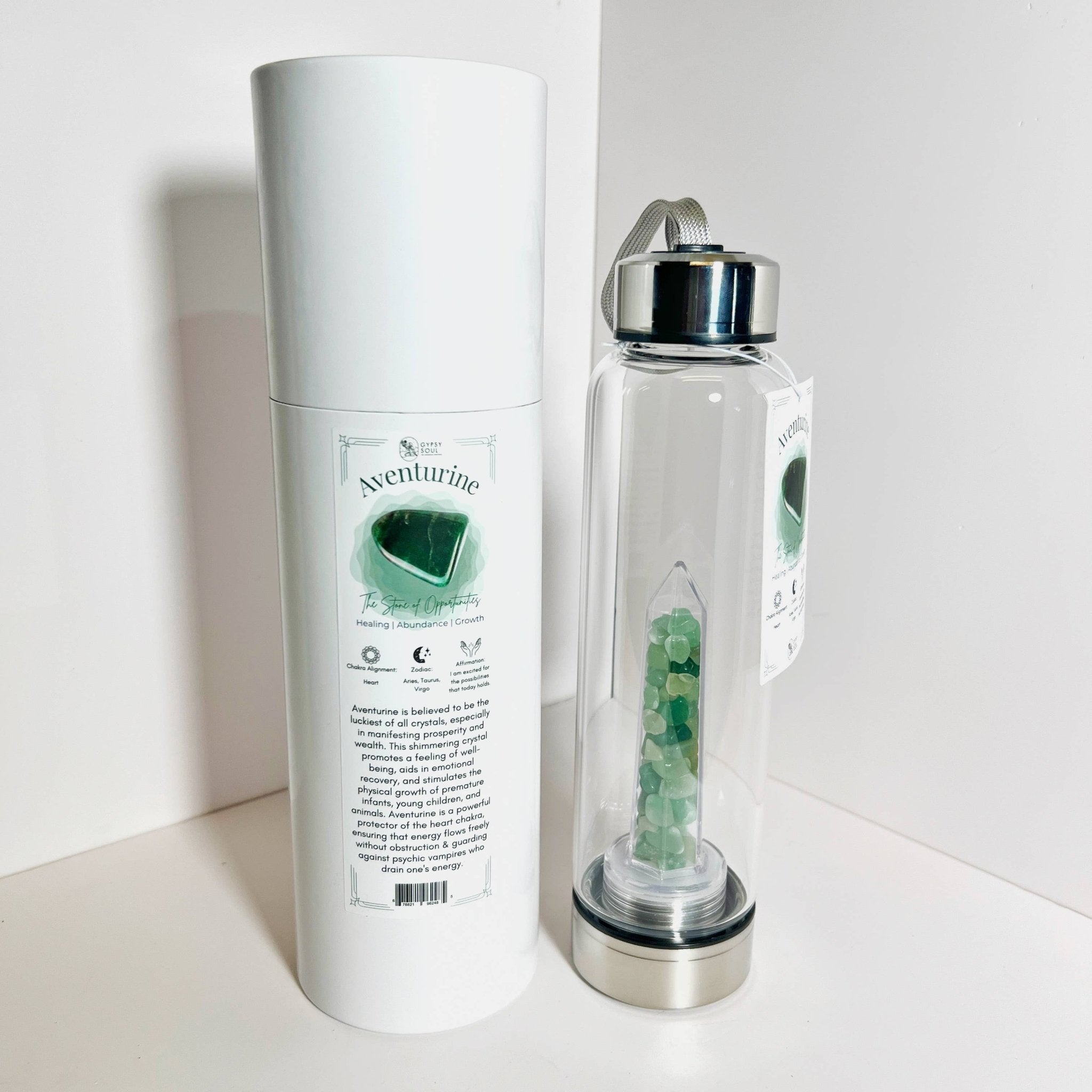 Crystal Infused Healing Water Bottle - 9 Pcs - Spiral Circle