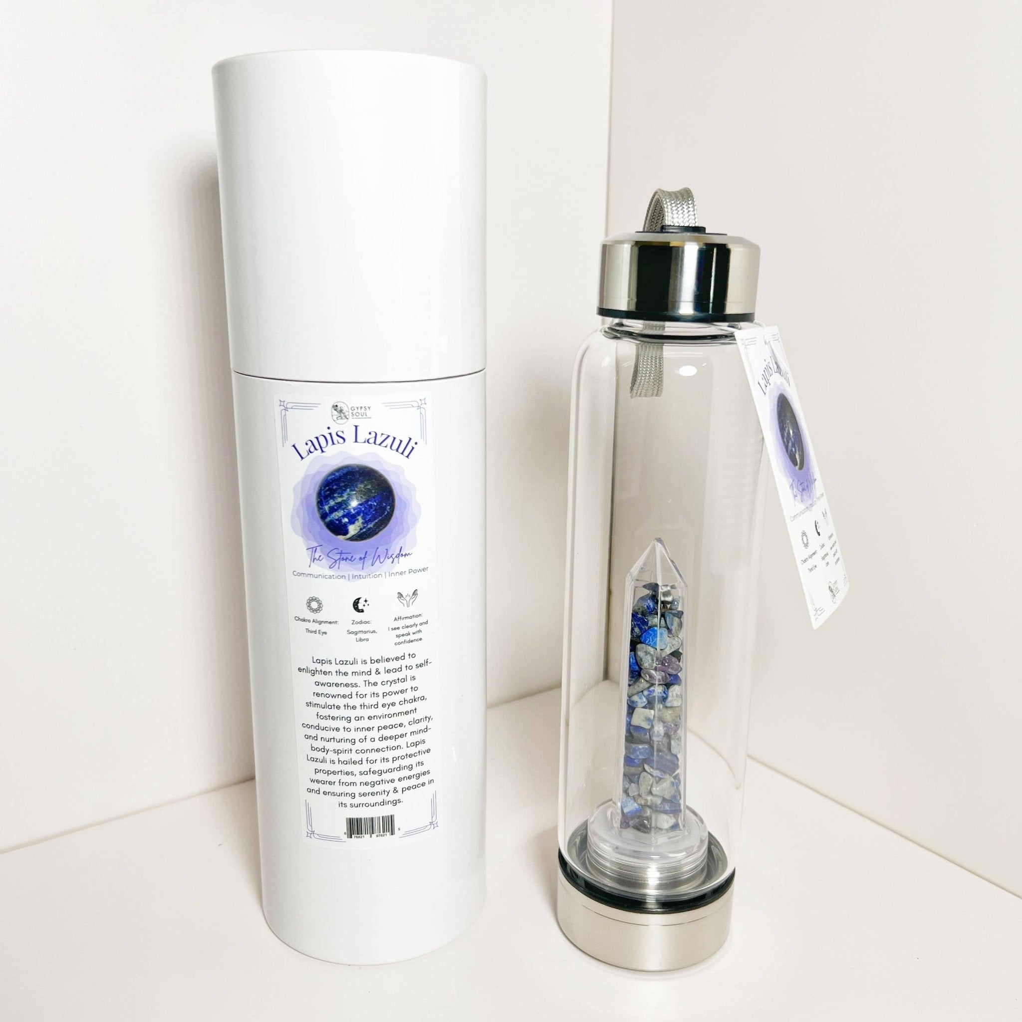 Crystal Infused Healing Water Bottle - 9 Pcs - Spiral Circle