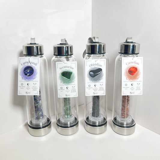Crystal Infused Healing Water Bottle - 9 Pcs - Spiral Circle