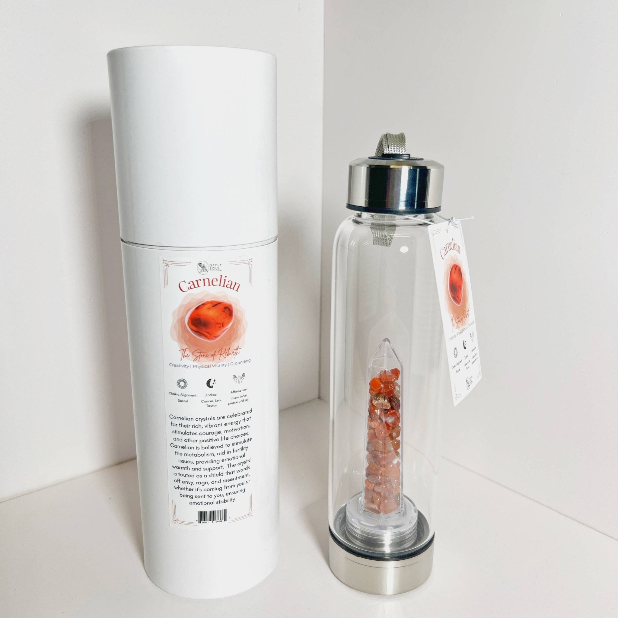 Crystal Infused Healing Water Bottle - 9 Pcs - Spiral Circle