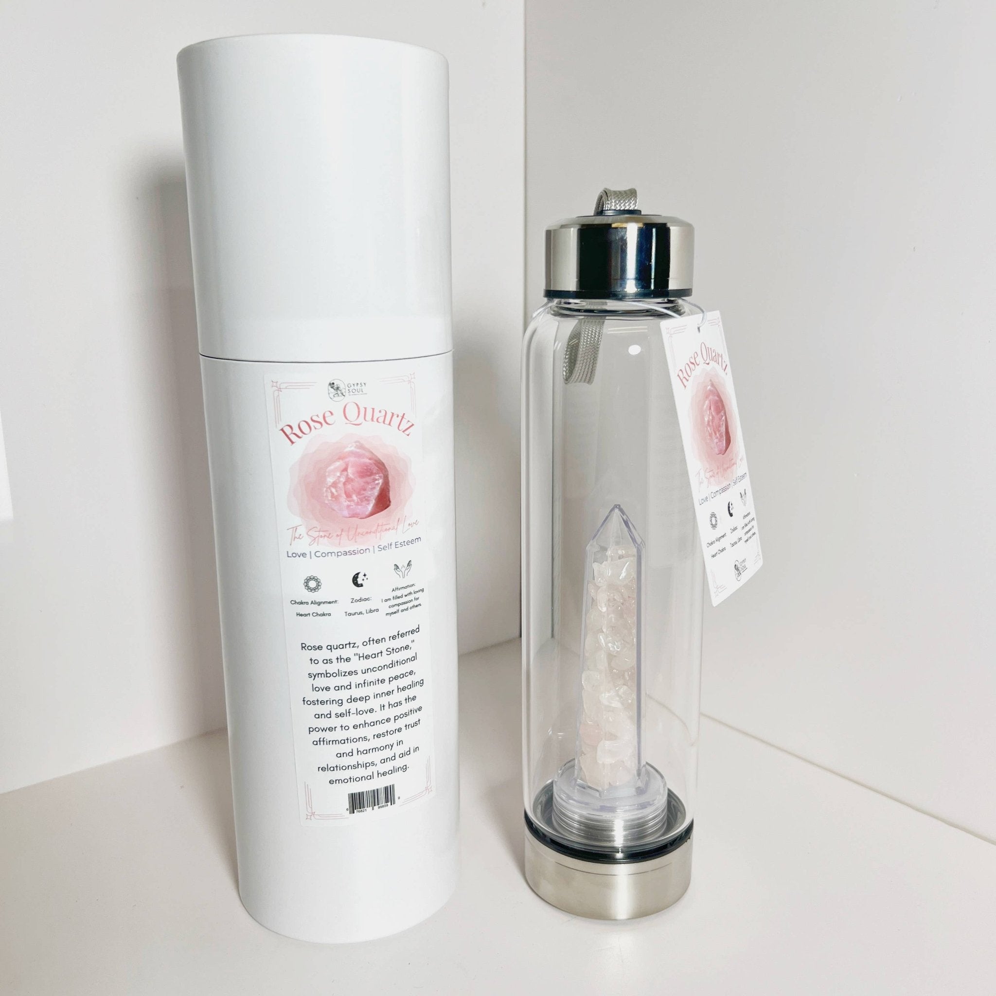 Crystal Infused Healing Water Bottle - 9 Pcs - Spiral Circle