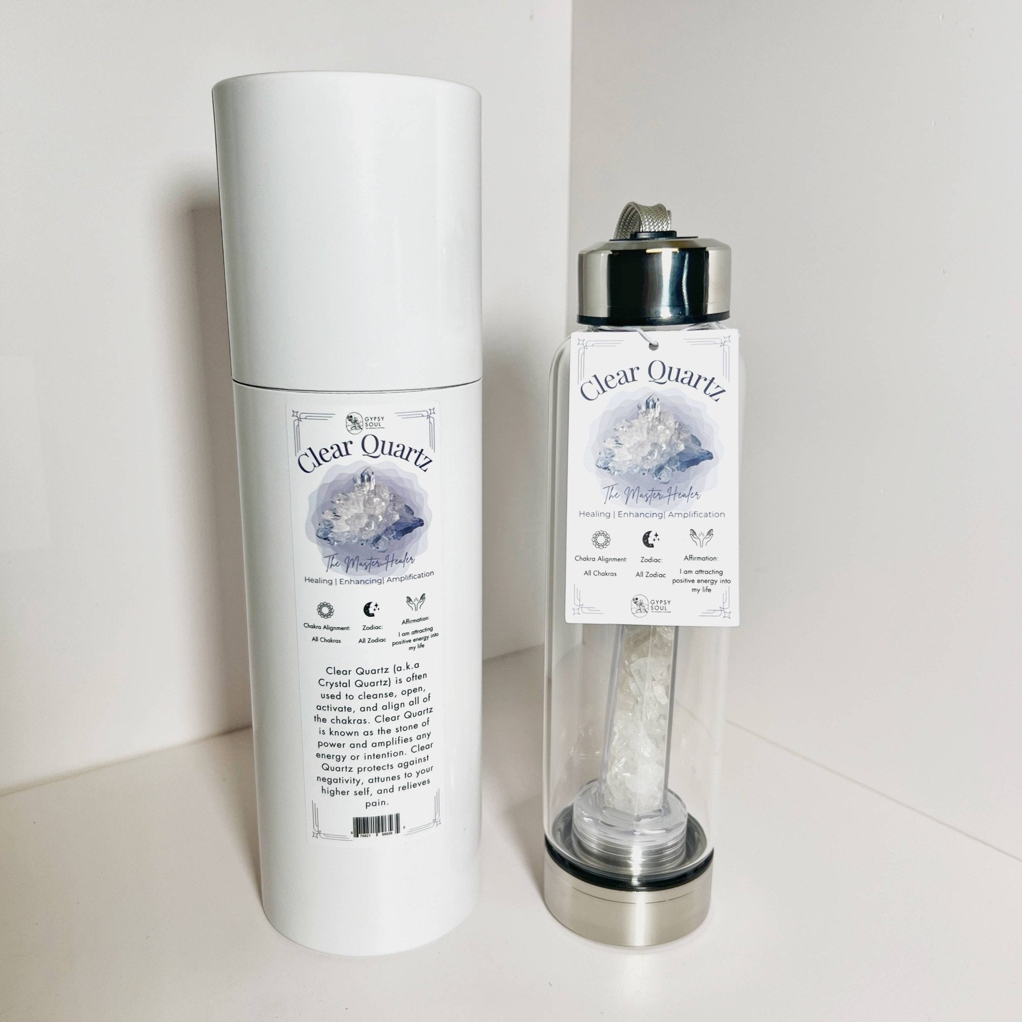 Crystal Infused Healing Water Bottle - 9 Pcs - Spiral Circle