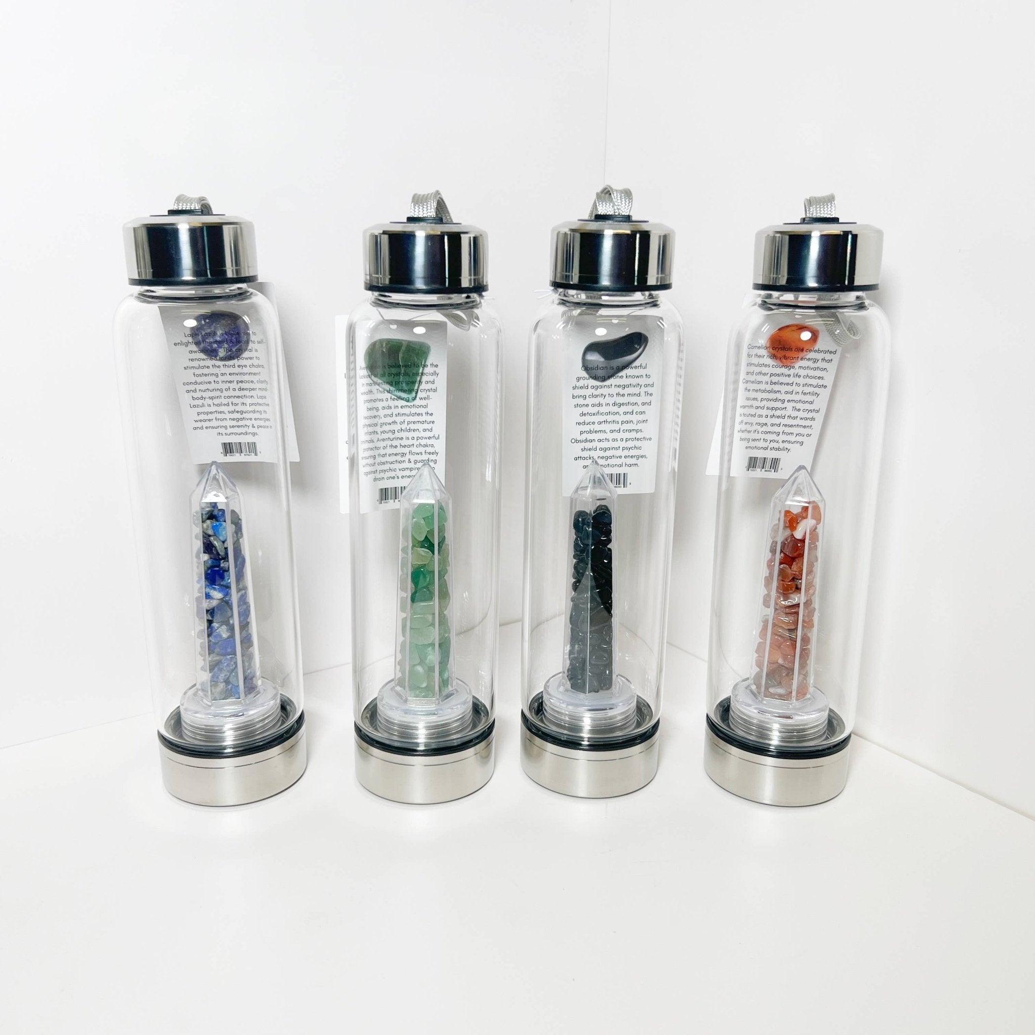 Crystal Infused Healing Water Bottle - 9 Pcs - Spiral Circle