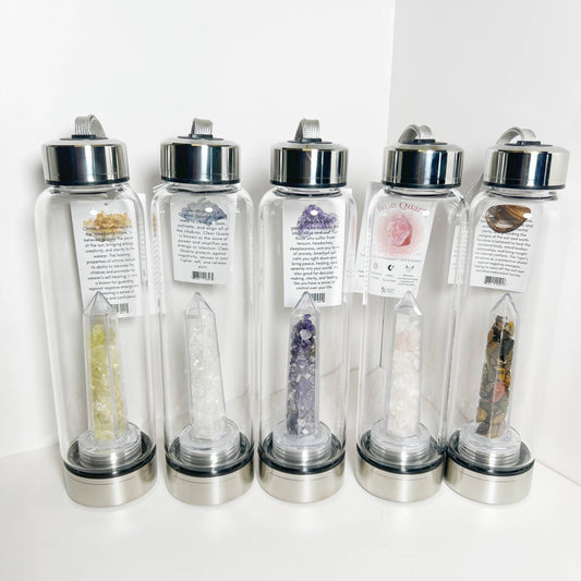 Crystal Infused Healing Water Bottle - 9 Pcs - Spiral Circle
