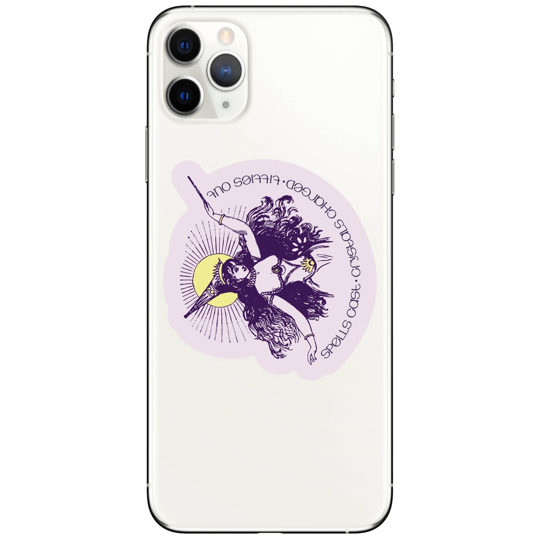 Crystal Plant Witch Sticker - Spiral Circle