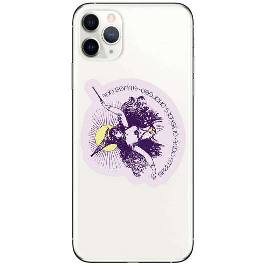 Crystal Plant Witch Sticker - Spiral Circle