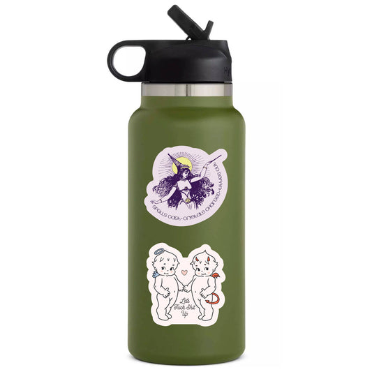 Crystal Plant Witch Sticker - Spiral Circle