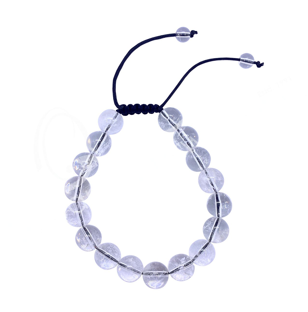 Crystal Quartz Bracelet | Adjustable | 10mm - Spiral Circle